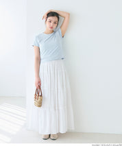 Solid color cotton slim-fit cropped basic T-shirt