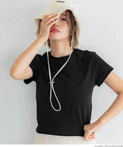 Solid color cotton slim-fit cropped basic T-shirt