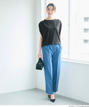 Cotton pleated sleeveless tank top