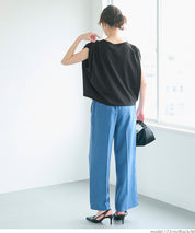 Cotton pleated sleeveless tank top