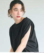 Cotton pleated sleeveless tank top