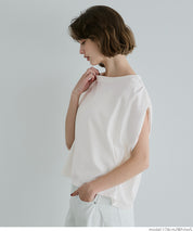 Cotton pleated sleeveless tank top