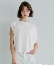 Cotton pleated sleeveless tank top