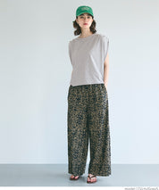 Cotton pleated sleeveless tank top