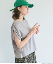 Cotton pleated sleeveless tank top