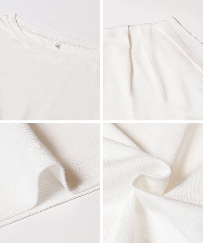 Cotton pleated sleeveless tank top