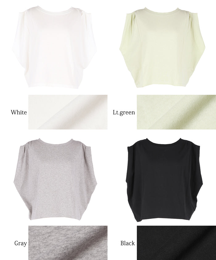 Cotton pleated sleeveless tank top