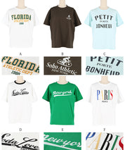 A variety of LOGO regular-fit short-sleeved T-shirts for parents and children