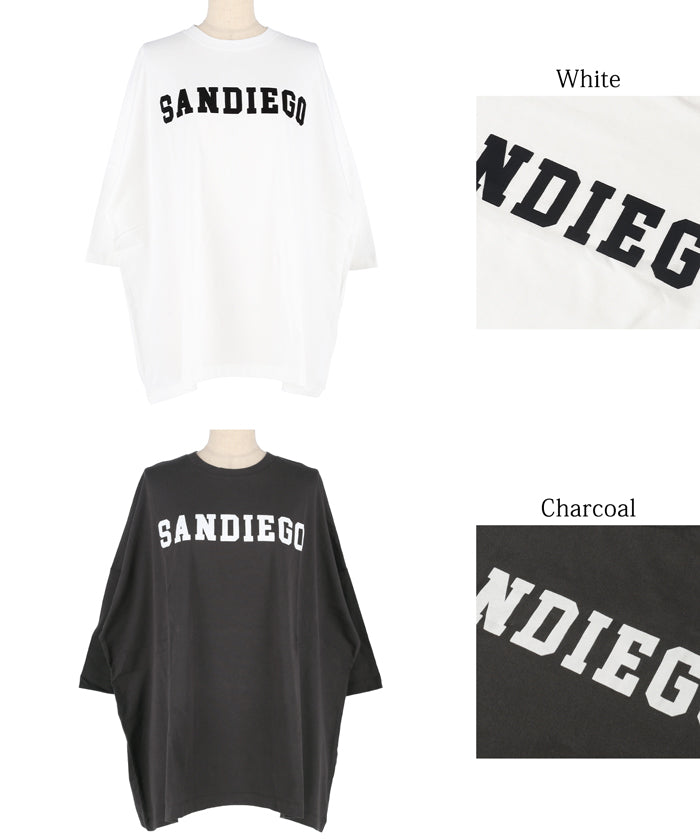 English logo half-sleeve loose T-shirt