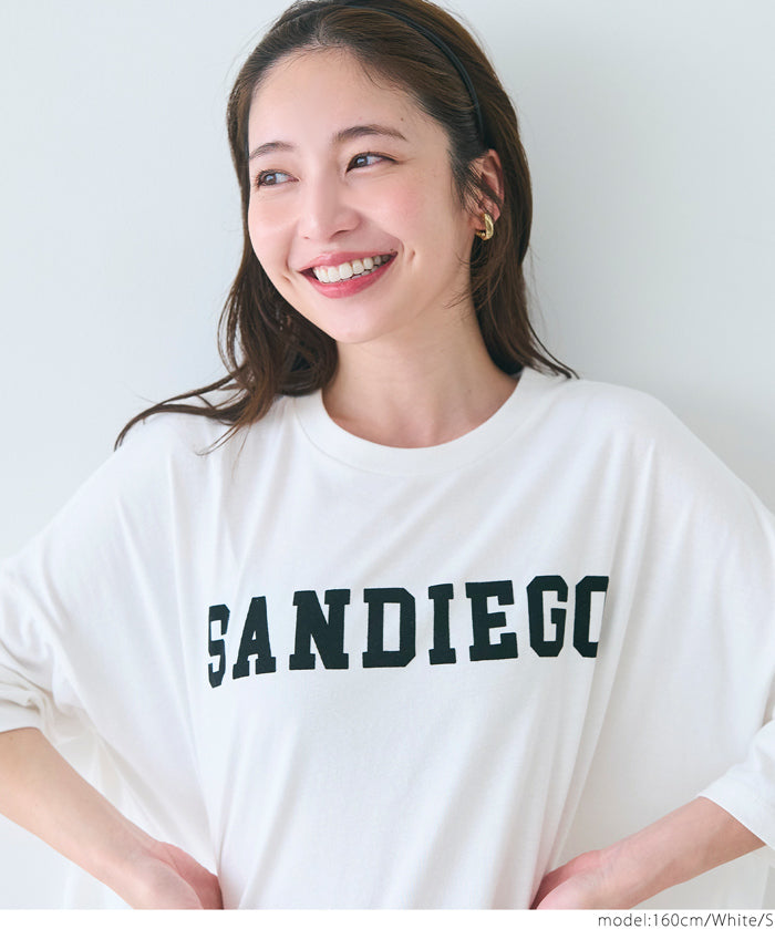 English logo half-sleeve loose T-shirt