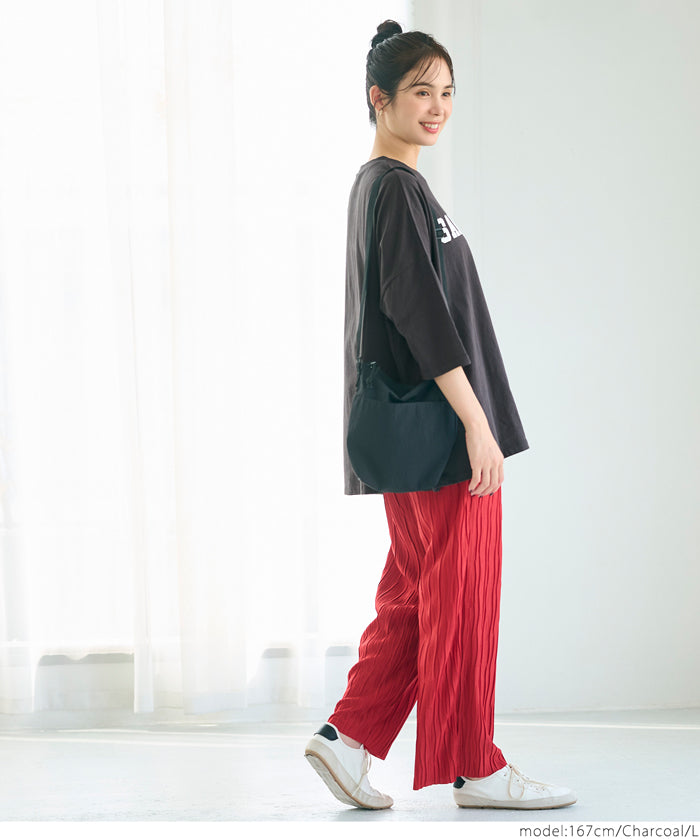 English logo half-sleeve loose T-shirt