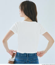 螺紋短袖亨利領上衣