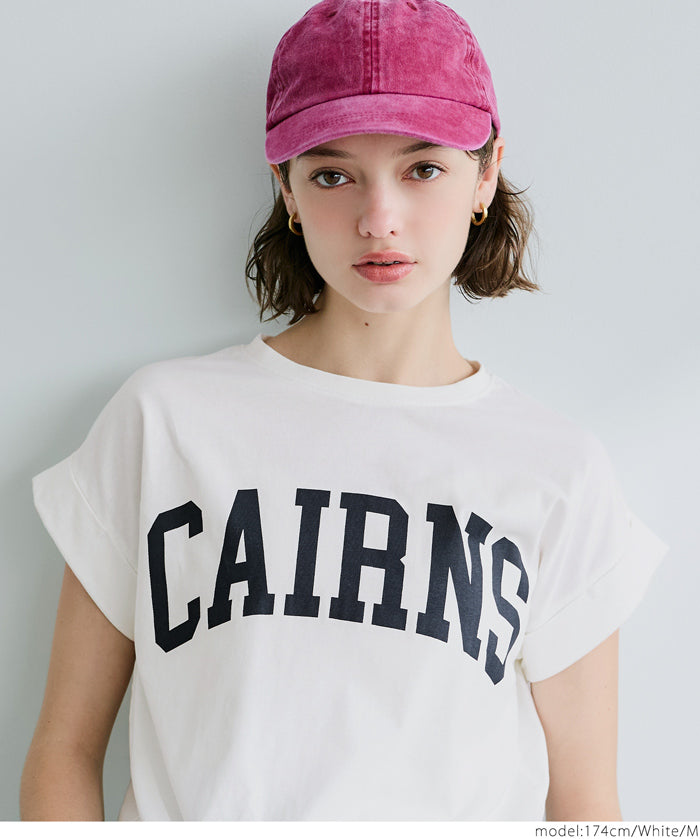 Folded French Sleeve LOGO T-Shirt Short Sleeve Top Parent-Child Outfit