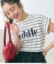 Folded French Sleeve LOGO T-Shirt Short Sleeve Top Parent-Child Outfit