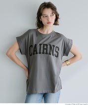 Folded French Sleeve LOGO T-Shirt Short Sleeve Top Parent-Child Outfit