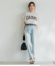 Folded French Sleeve LOGO T-Shirt Short Sleeve Top Parent-Child Outfit