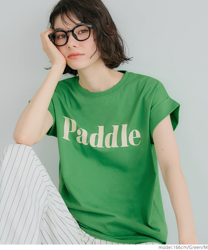 Folded French Sleeve LOGO T-Shirt Short Sleeve Top Parent-Child Outfit