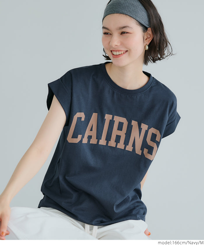 Folded French Sleeve LOGO T-Shirt Short Sleeve Top Parent-Child Outfit