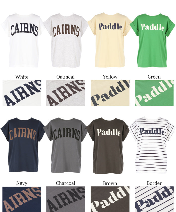 Folded French Sleeve LOGO T-Shirt Short Sleeve Top Parent-Child Outfit