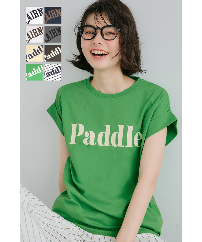 Folded French Sleeve LOGO T-Shirt Short Sleeve Top Parent-Child Outfit