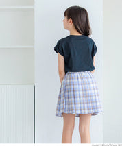 Children's clothing folded cuffs textured logo short-sleeved T-shirt parent-child wear