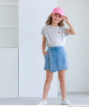 Children's clothing folded cuffs textured logo short-sleeved T-shirt parent-child wear