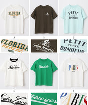 Children's clothing, various LOGO regular-fit short-sleeved T-shirts, parent-child wear