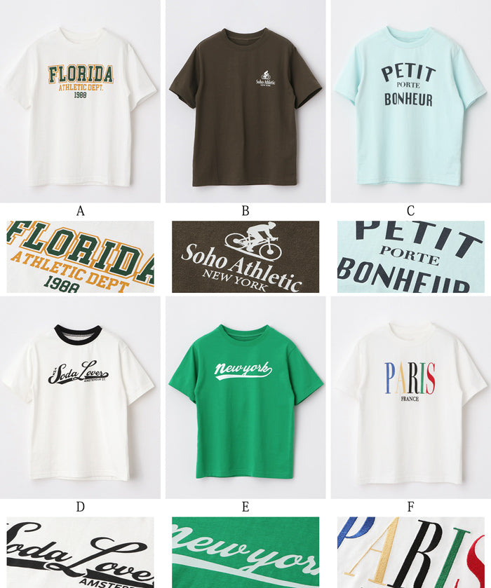 Children's clothing, various LOGO regular-fit short-sleeved T-shirts, parent-child wear