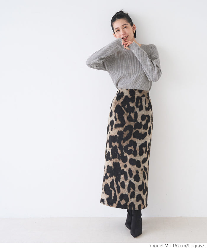 【Top Knit】Basic Multicolor Crew Neck Top