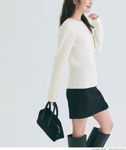 【Top Knit】Basic Multicolor Crew Neck Top