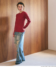 【Top Knit】Basic Multicolor Crew Neck Top