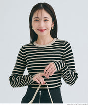 【Top Knit】Basic Multicolor Crew Neck Top