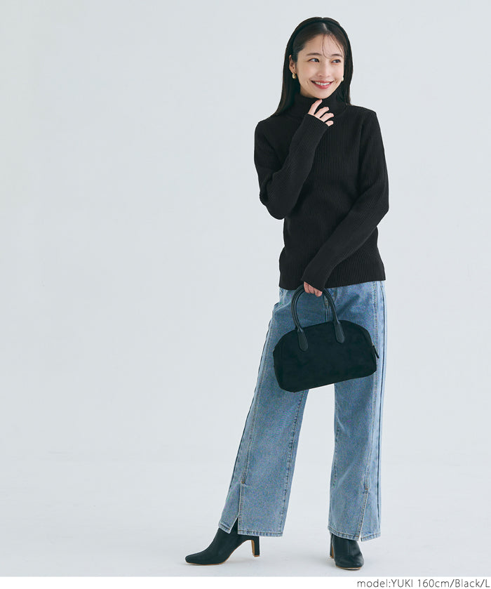 【Top Knit】Basic Multicolor Turtleneck Top