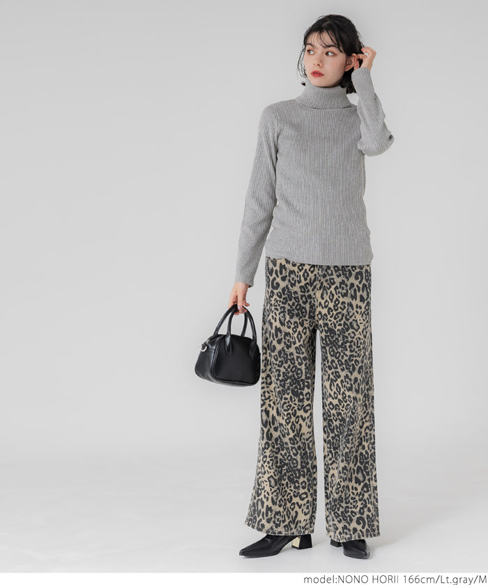 【Top Knit】Basic Multicolor Turtleneck Top