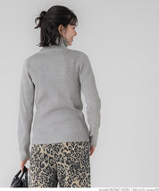 【Top Knit】Basic Multicolor Turtleneck Top