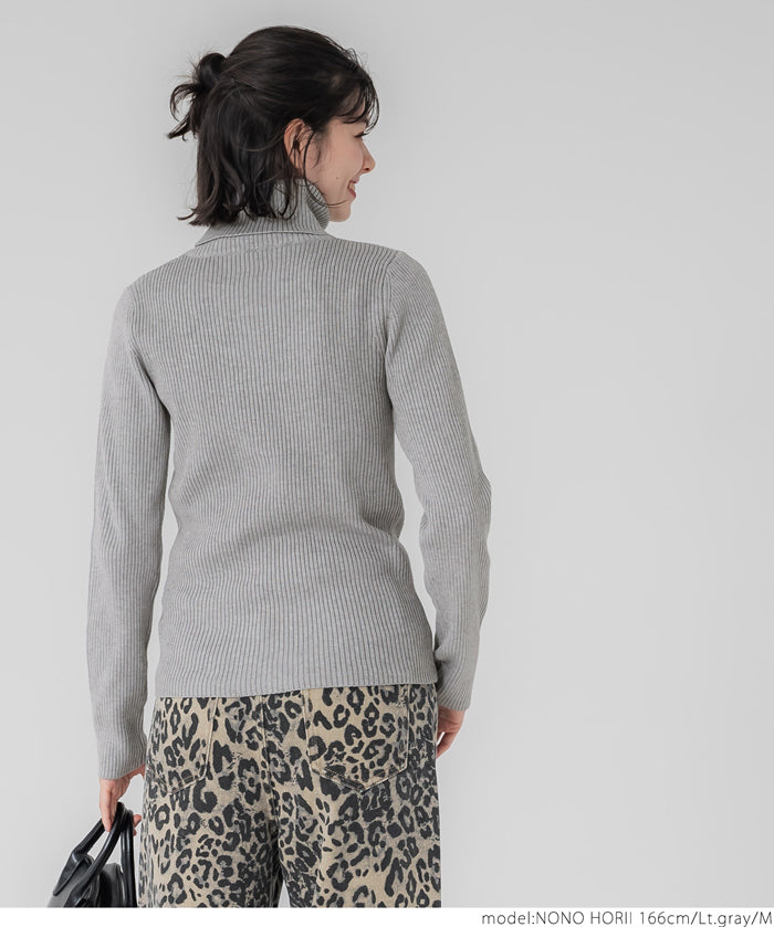 【Top Knit】Basic Multicolor Turtleneck Top