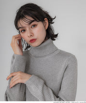 【Top Knit】Basic Multicolor Turtleneck Top