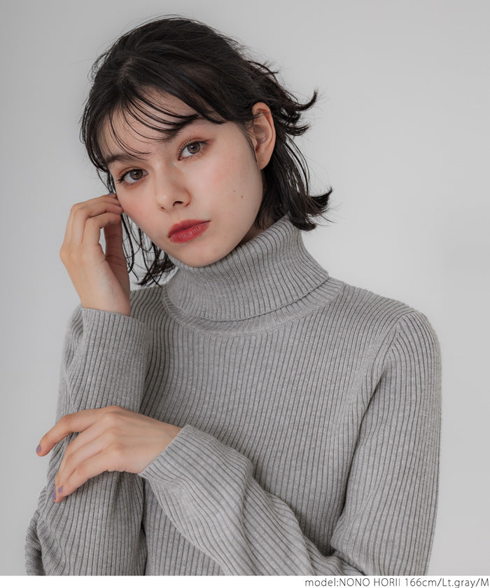 【Top Knit】Basic Multicolor Turtleneck Top