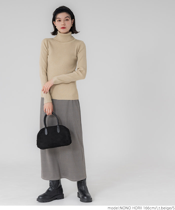 【Top Knit】Basic Multicolor Turtleneck Top