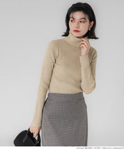 【Top Knit】Basic Multicolor Turtleneck Top