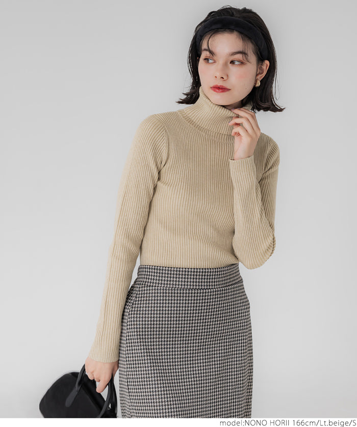 【Top Knit】Basic Multicolor Turtleneck Top