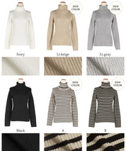 【Top Knit】Basic Multicolor Turtleneck Top