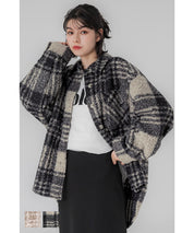Checked boa jacket