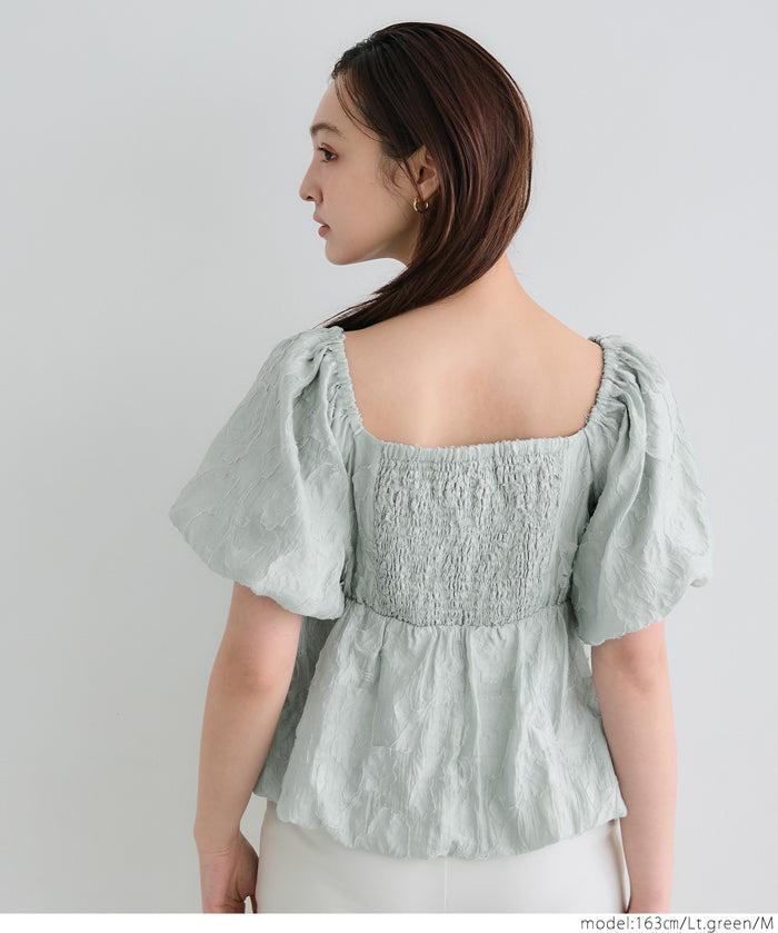 Japanese style jacquard short babydoll top