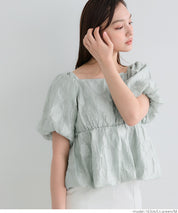 Japanese style jacquard short babydoll top