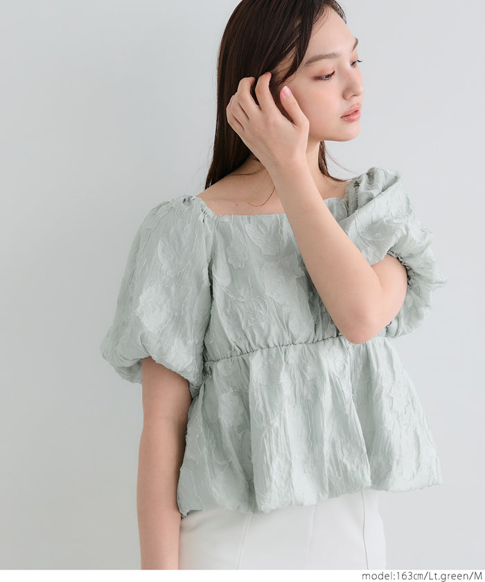 Japanese style jacquard short babydoll top