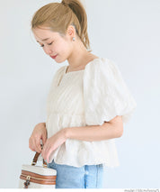 Japanese style jacquard short babydoll top