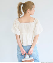 Japanese style jacquard short babydoll top