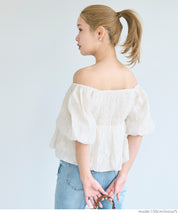 Japanese style jacquard short babydoll top