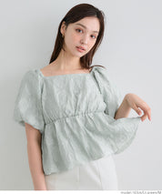 Japanese style jacquard short babydoll top